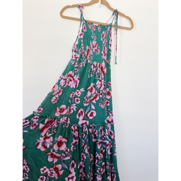 Free People Floral Garden Party Maxi dress green pink S - Picture 6 of 7